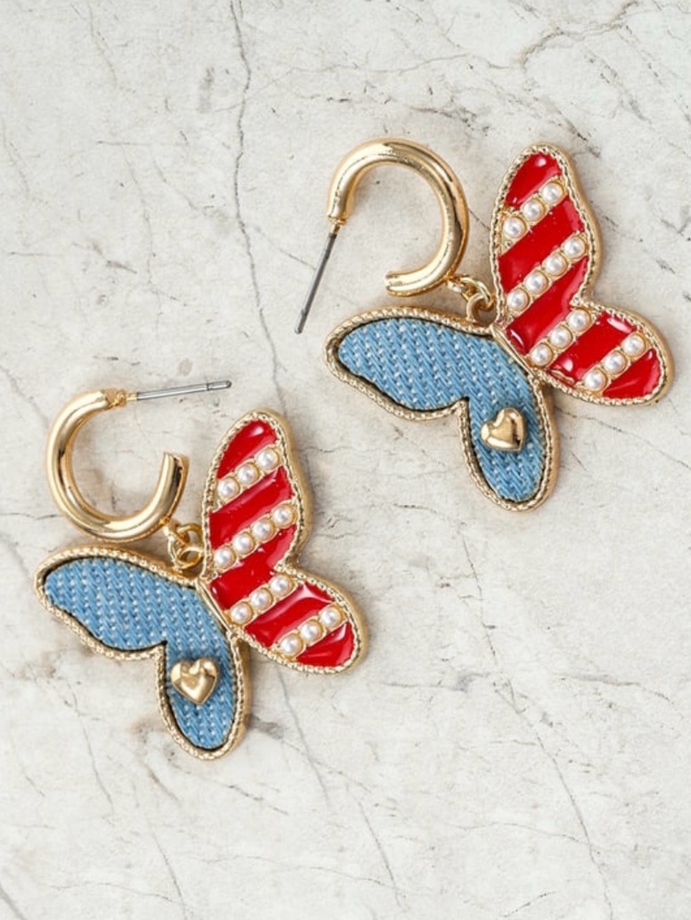 ✨ 🇺🇸NWT Oh My Stars Charming Red, White, & Blue Theme Earring Collection– 4 Pair - Picture 6 of 17